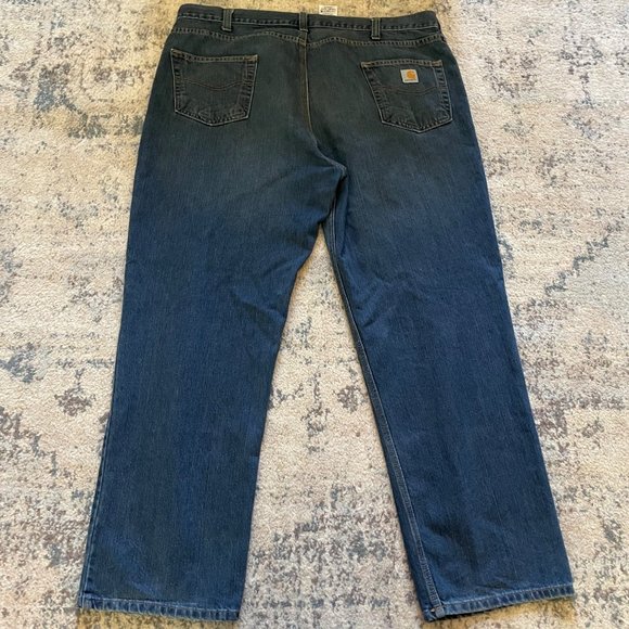 Carhartt | Relaxed Fit Denim Jeans Dark Wash Size 44 x 32 Stretch Work Outdoor - Picture 4 of 9